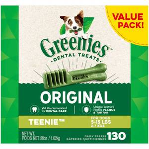 lot 1467 image: GREENIES Original TEENIE Natural Dental Dog Treats, 36 oz. Pack
