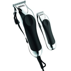 lot 1485 image: Wahl Deluxe Chrome Pro Home Haircutting Kit, Clipper and Trimmer 79524-5201