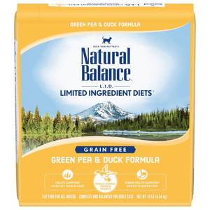 lot 1528 image: Natural Balance Limited Ingredient Diets Green Pea & Duck Formula Dry Cat Food, 10 Pounds, Grain Free