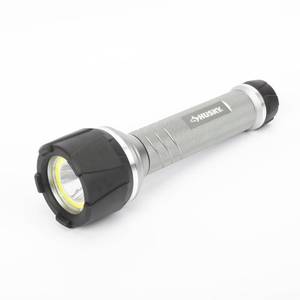 lot 26972 image: Husky 6AA 700 Lumen LED Dual Beam Unbreakable Aluminum Flashlight, Black
