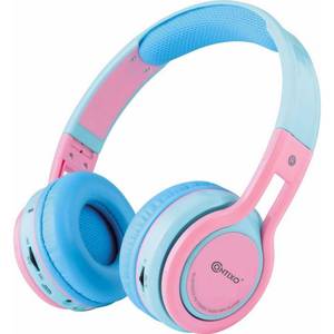 lot 26975 image: Contixo Kid Safe 85dB On Ear Foldable Wireless Bluetooth Headphone w Volume Limiter, Built-in Micro Phone, Micro SD card Music Player, FM Stereo Radio, Audio Input & Output (Pink)