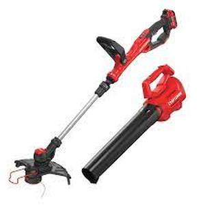 lot 26951 image: CRAFTSMAN V20 String Trimmer & Blower Combo Kit with Battery CMCK197D1 NEW
