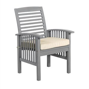 lot 4967 image: Walker Edison Acacia Wood Patio Chairs