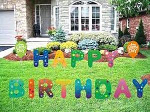 lot 5004 image: Bohlee Store Happy Birthday Lawn Sign