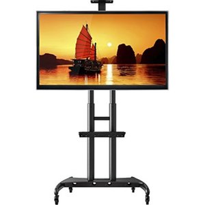 lot 9826 image: North Bayou Universal Mobile TV Cart TV Stand with Wheels for 55 80 Inch LCD LED OLED Plasma Flat Panel Screens up to 200lbs A - Retail$189.99
