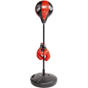 lot 9740 image: BalanceFrom Punching Bag with Base for Kids 3-10 Easy to Assemble with Boxing Gloves