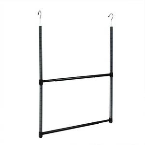 lot 9794 image: Oceanstar 2-Tier Portable Adjustable Closet Hanger Rod