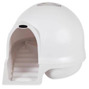lot 9847 image: Booda Dome Clean Step Cat Litter Box, Pearl
