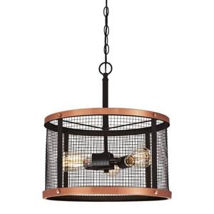 lot 9871 image: Westinghouse 6332700 Emmett 3 Light 17 Wide Cage Pendant
