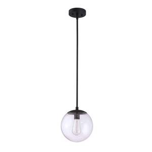 lot 9884 image: Design House Gracelyn 9 in. 1-Light Matte Black Pendant
