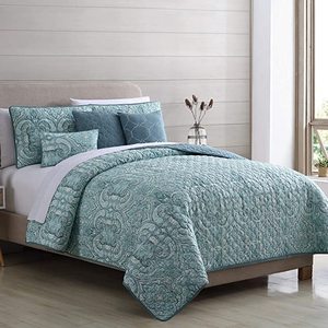 lot 9824 image: Sanctuary By Pct 6 Piece Printed Reversible Quilt Set Bali Queen