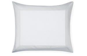 lot 9793 image: Italian Bold Border Cotton Sham, King, White