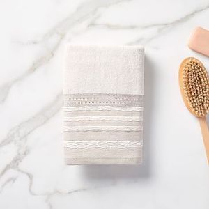 lot 9807 image: West Elm Organic Dobby Linen Hand Towel Ivory