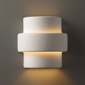 lot 9865 image: Porch & Den Huntsman Stepped Ceramic 1-light Sconce- Retail$98.99