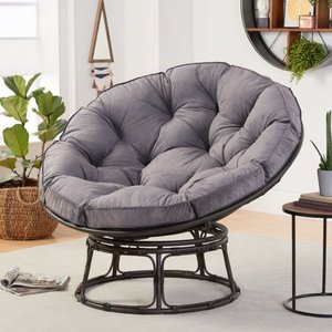 lot 601 image: Better Homes & Gardens Papasan Chair with Fabric Cushion, Charcoal Gray