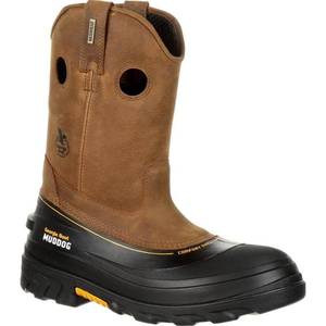 lot 616 image: Georgia Boots Mens Muddog Composite Toe Wellington Work Safety Shoes Casual - size 11