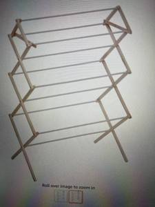 lot 635 image: Honey-Can-Do HD Knockdown Wood Drying Rack