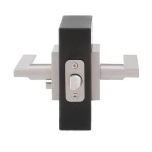 lot 674 image: Halifax Square Privacy Door Lever in Satin Nickel