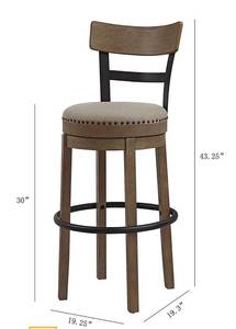 lot 682 image: Ball and Cast Swivel Pub Height Barstool 30 inch seat