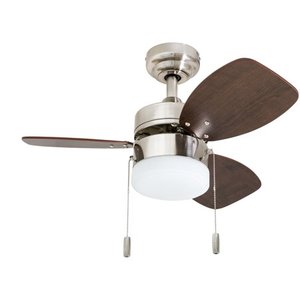 lot 1591 image: Honeywell Ocean Breeze 30 Brushed Nickel Small LED Ceiling Fan with Light