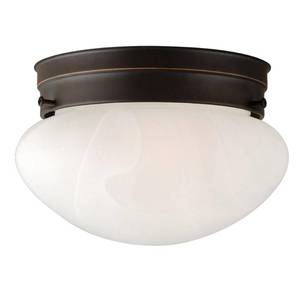 lot 1607 image: Design House 514547 Millbridge Traditional 1-Light Indoor Flush Mount Ceiling Light Dimmable Alabaster Glass for Bedroom Dining Room Kitchen, Oil Rubbed Bronze