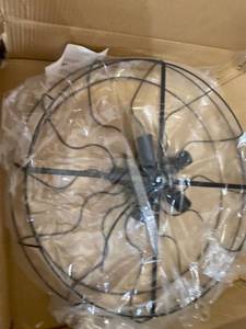 lot 1615 image: Semi Flush Mount Ceiling Light - BAYCHEER Vintage Pendant lights Industrial Chandelier Black Metal Cage Hanging Fixture with 5 E26 Bulb Base for Hallway,Restaurant,Warehouse,Barn,Living Room,UL Listed