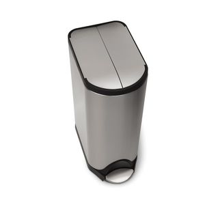 lot 1711 image: simplehuman Brushed Stainless Steel 30 Liter Fingerprint Proof Butterfly Step Trash Can