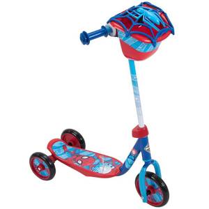 lot 1751 image: Huffy 28669 Wide Deck 3-Wheeled Marvel Spider-Man Scooter for Ages 3 and Over