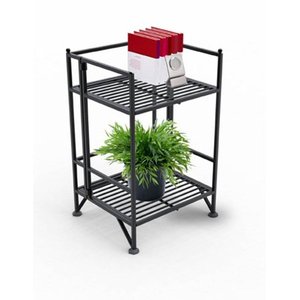 lot 1754 image: Xtra Storage 2 Tier Folding Metal Shelf, Black