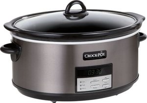 lot 1786 image: Crock-Pot - 8-Quart Slow Cooker - Black Stainless