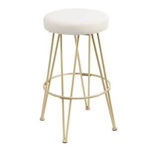 lot 1793 image: 29 Upholstered Backless Barstool with Round Seat CreamGold - Silverwood