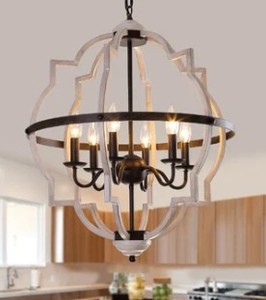 lot 1613 image: TZOE Orb 6-Light Chandelier,Rustic Vintage Metal Chandelier,Black��Copper,Foyer Chandelier��Adjustable Height,Dining Light,Bedroom Lights,Living Room Lighting,Kichlen Chandelier UL Listed