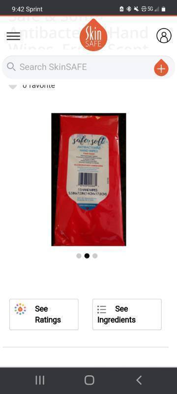 lot 90059 image: Lot of 15 Safe & Soft Antibacterial Hand Wipes, Fresh Scent, 15 Count