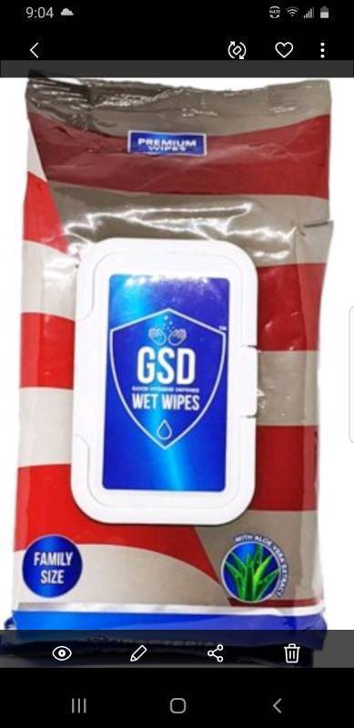 lot 90092 image: Lot of 10 Gsd Wet Wipes 80 Pack Antibac Wipes Snap Top With Aloe Antibac Gsd