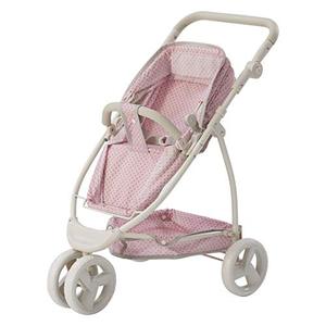 lot 20418 image: Olivias Little World - Polka Dots Princess 2-in-1 Baby Doll Stroller - PinkGray, Doll Pram (OL-00009)