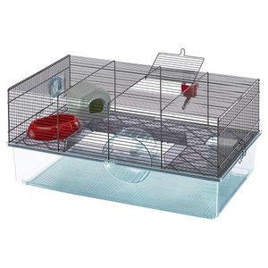 lot 20431 image: Ferplast Favola Large Hamster Cage w Water Bottle, Food Dish & Hamster Hide-Out