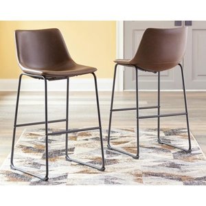lot 20437 image: Signature Design by Ashley Centiar Tall Barstool Set of 2 Brown