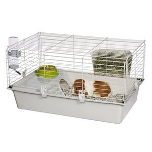 lot 20454 image: Ferplast Cavie Guinea Pig Cage w Water Bottle, Food Dish & Guinea Pig Hide-Out