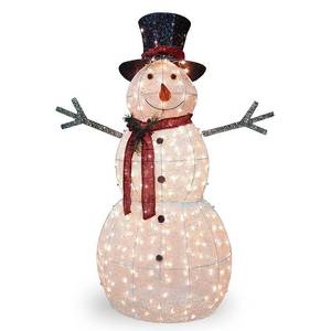 lot 20471 image: National Tree Company 60 Snowman Decoration with Warm White Led Lights