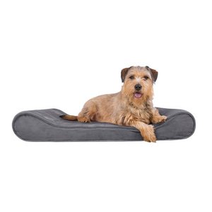 lot 20535 image: FurHaven Pet Dog Bed Orthopedic Microvelvet Luxe Lounger Pet Bed for Dogs & Cats, Gray, Large