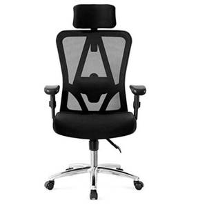 lot 68406 image: Ticova Ergonomic Office Chair with Adjustable Headrest, Armrest and Lumbar Support - High Back Mesh Office Chair with Thick Seat Cushion - Reclining Computer Desk Chair Open Box