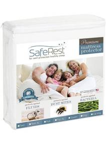 lot 68410 image: SafeRest Queen Size Premium Hypoallergenic Waterproof Mattress Protector - Vinyl Free Open Box