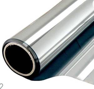 lot 68414 image: Window Film One Way Mirror Film Privacy Static Non-Adhesive Decorative Heat Control Anti UV Window Tint for Home and Office Silver 6 Mil 35.4 Inch x 20 Feet Open Box