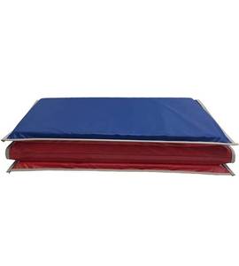 lot 68417 image: KinderMat, 1 Thick KinderMat, 4-Section Rest Mat, 45 x 19 x 1, RedBlue with Grey Binding, Great for School, Daycare, Travel, and Home, Made in the USA Open Box