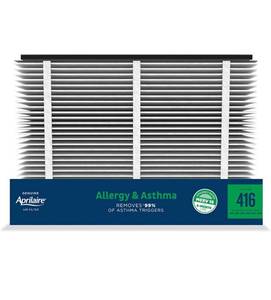 lot 68430 image: Aprilaire 416 Replacement Furnace Air Filter for Aprilaire Whole Home Air Purifiers, MERV 16, Allergy, Asthma, & Virus Furnace Filter (Pack of 1) Open Box