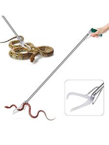 lot 68432 image: GYORGKSHI 47 Extra Heavy Duty Snake Tongs Reptile Grabber Catcher Wide Jaw Handling Tool Open Box