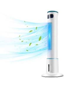 lot 68433 image: BREEZEWELL 2-in-1 Evaporative Air Cooler, 43 Tower Fan wCooling & Humidification Function, 1 Gallon Water Tank, 3 Wind Speeds, 4 Modes, 70°Oscillation, 15H Timer, Remote Control for Home & Office Open Box