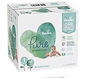 lot 68445 image: Pampers Bundle - Pure Disposable Baby Diapers Size 1, 198 Count