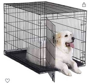 lot 68451 image: New World Pet Products Folding Metal Dog Crate Single Door & Double Door Dog Crates Open Box
