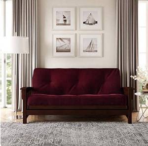 lot 68461 image: DHP 8 Inch Independently Encased Coil Futon Mattress Burgundy
